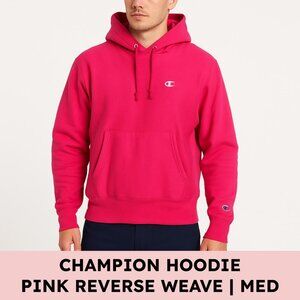 Champion Reverse Weave Hoodie Cotton Fleece Hot Pink Barbiecore Medium